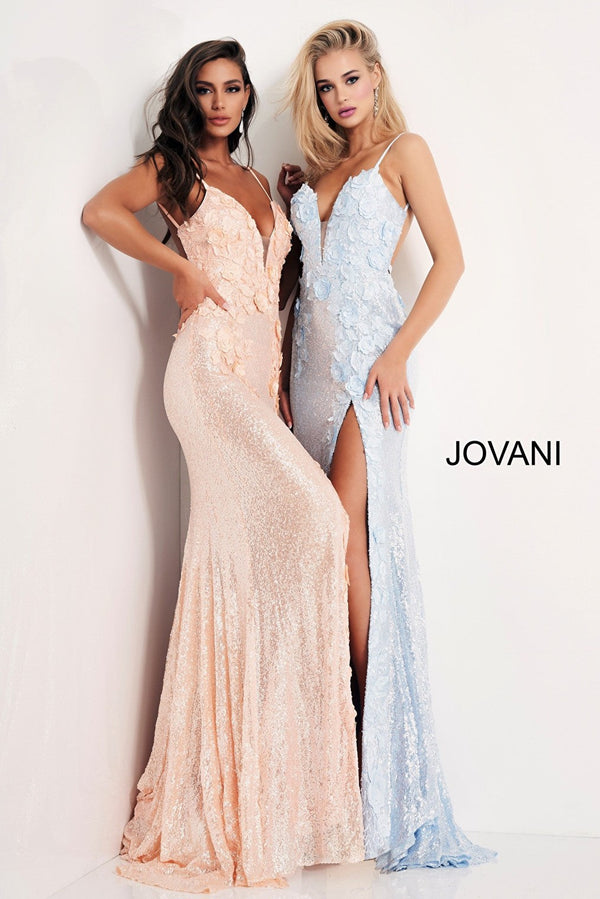 Shop Jovani 1012 Floral Appliques Backless Prom Dresses in Deptford, NJ