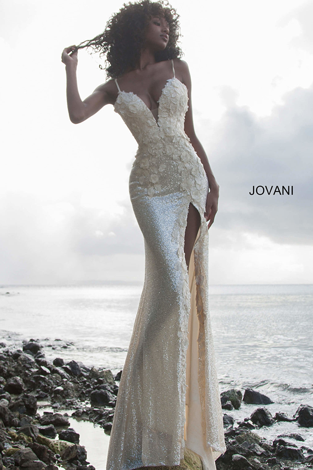Jovani 1012 cream dress