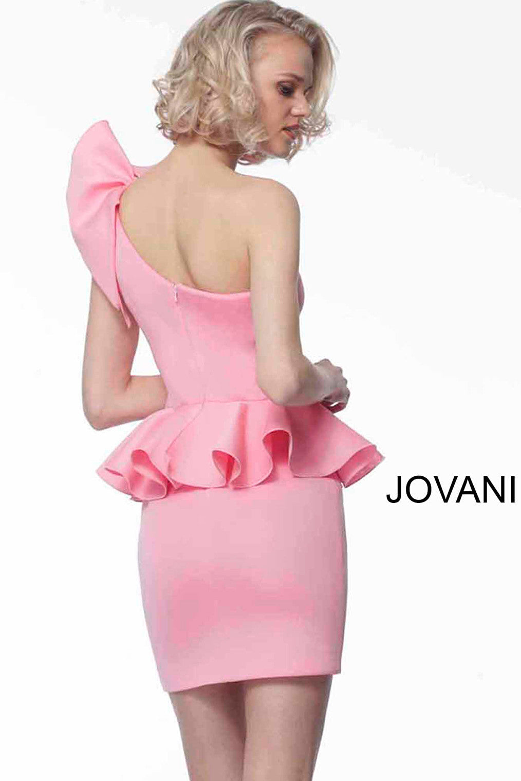 Jovani pink frill short cocktail dress 1400