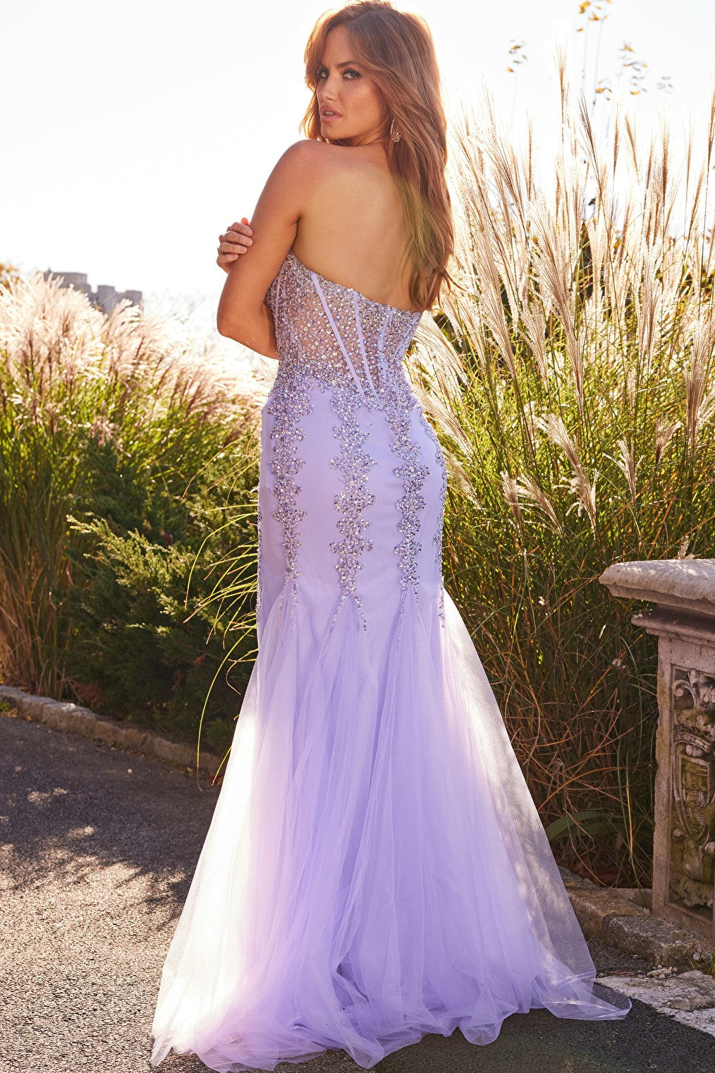 Jovani 22538 Lilac Embellished Sleeveless Prom Dress