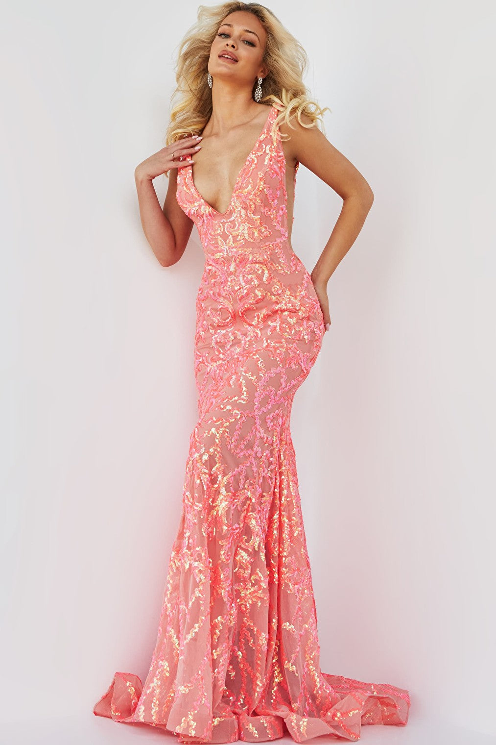 coral prom dress 22811