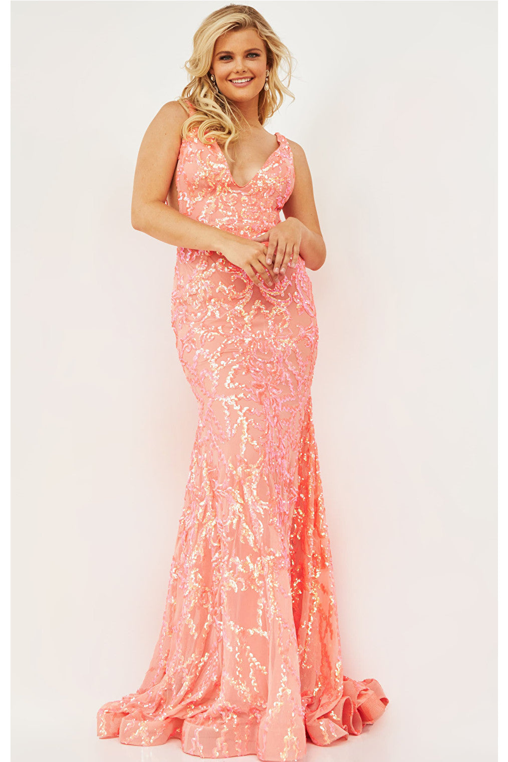 plus size pink dress 22811