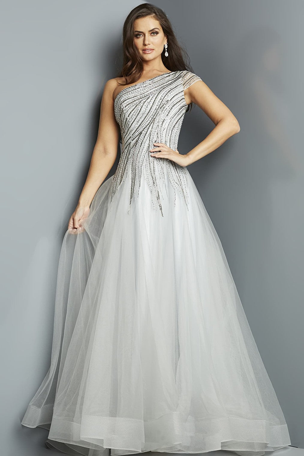 silver tulle dress 23042