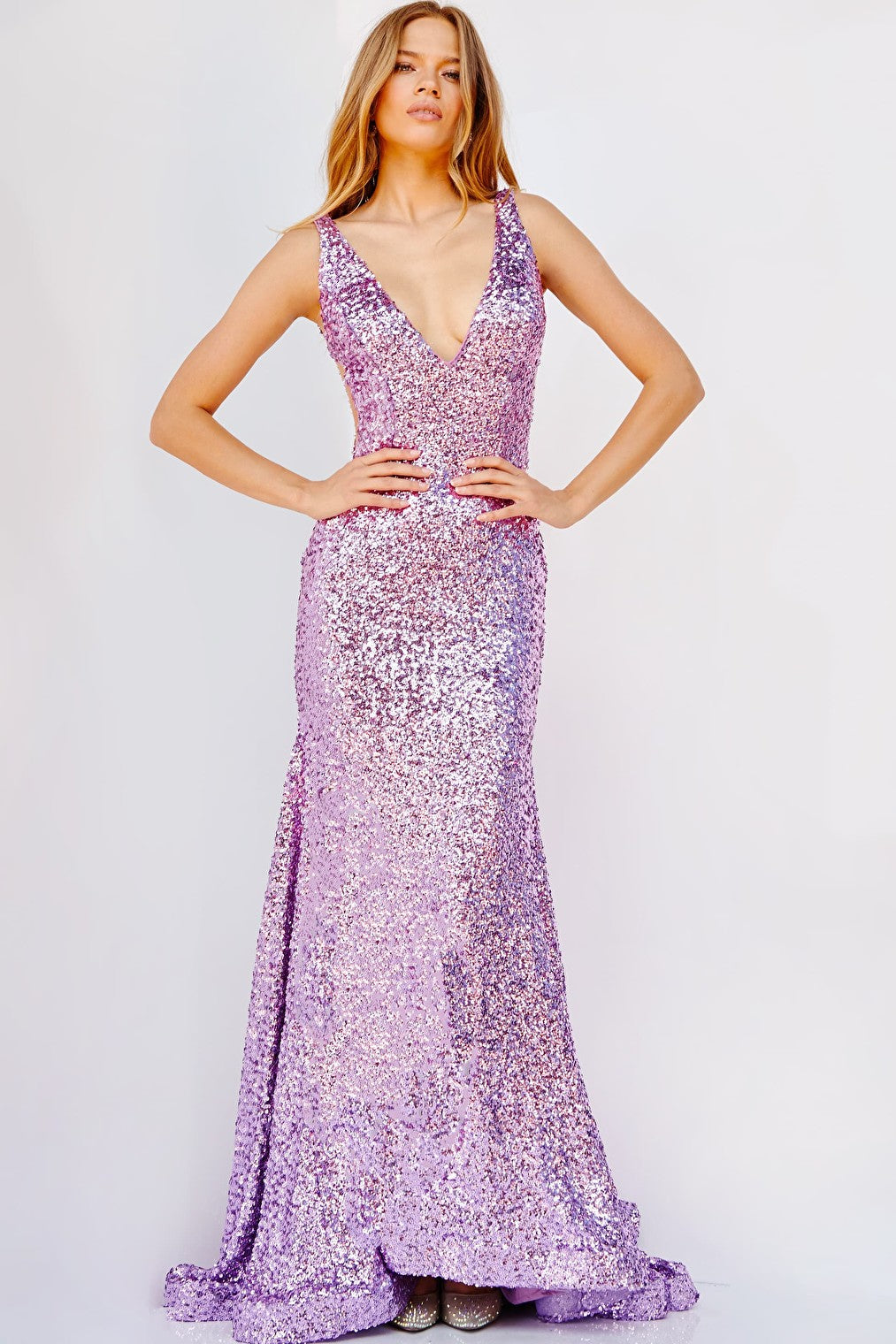lilac long dress 23079