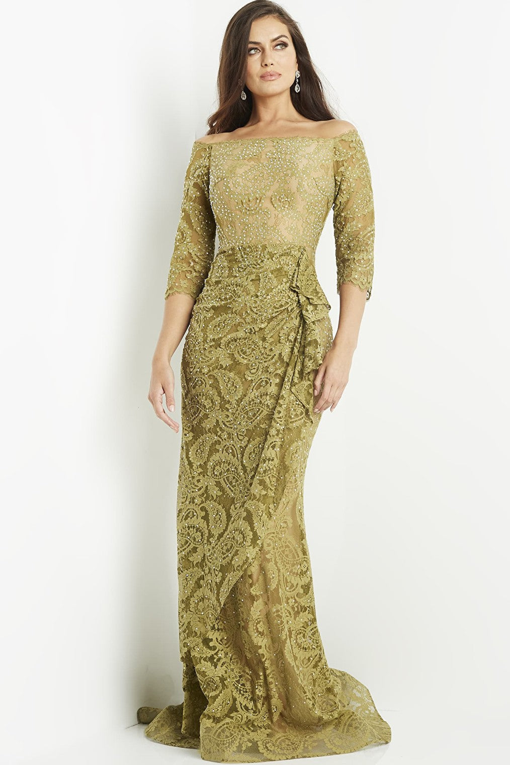 olive fitted dress 23811