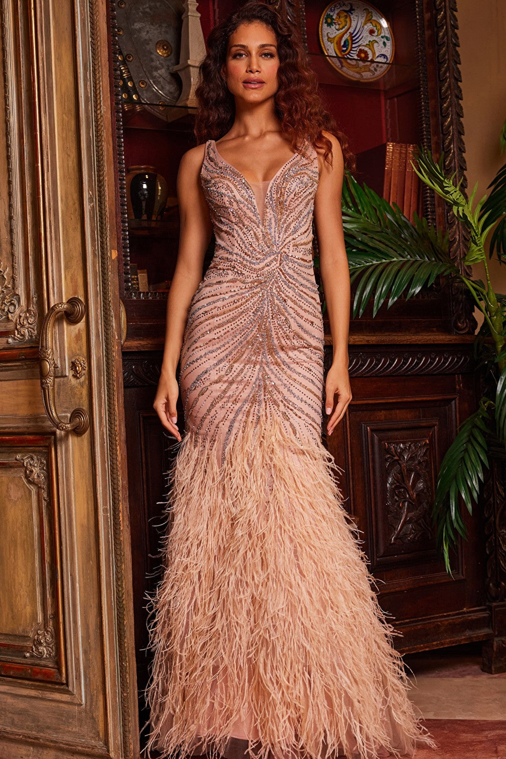 dress with feather 24058
