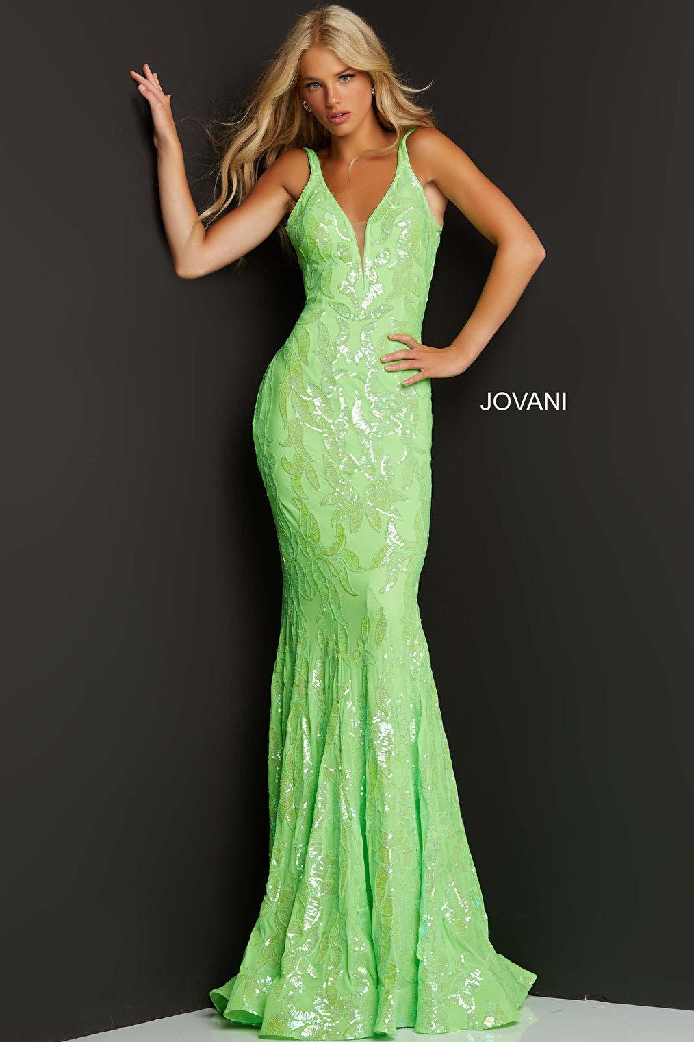 green multi fitted dress 1012