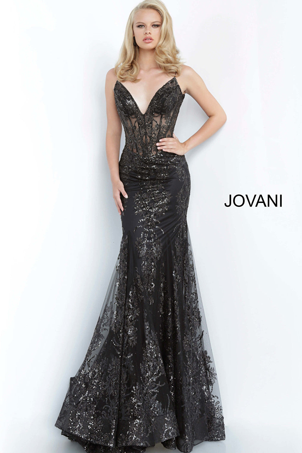 black fitted long prom dress 3675
