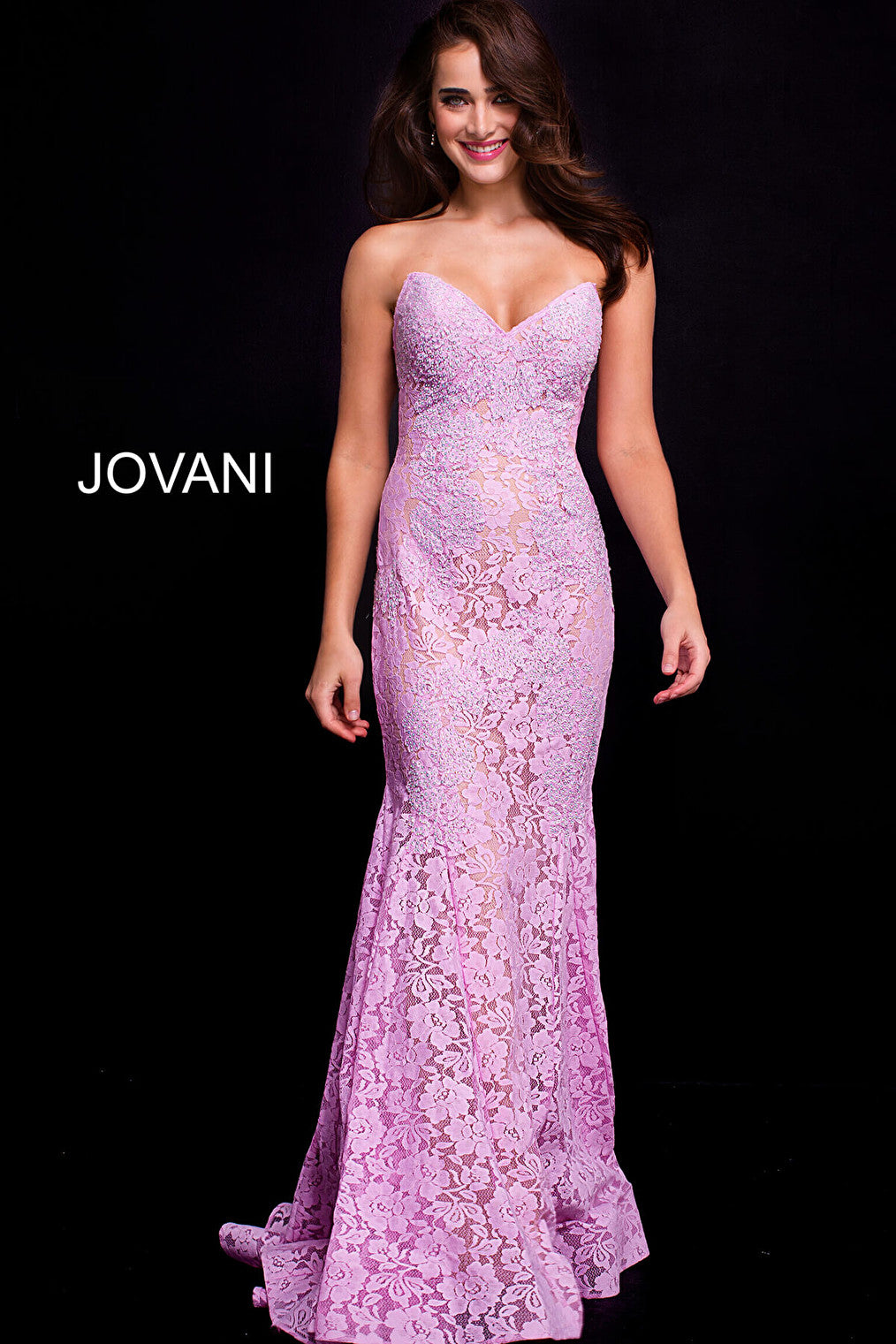 Light pink fitted dress Jovani 37334