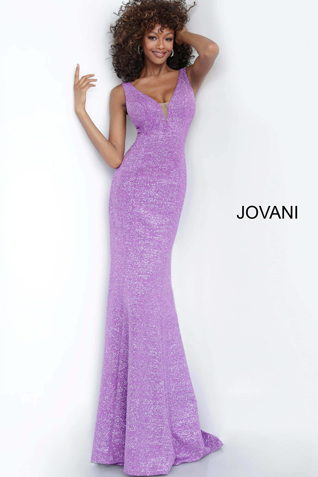 violet sleeveless v neck dress 45811