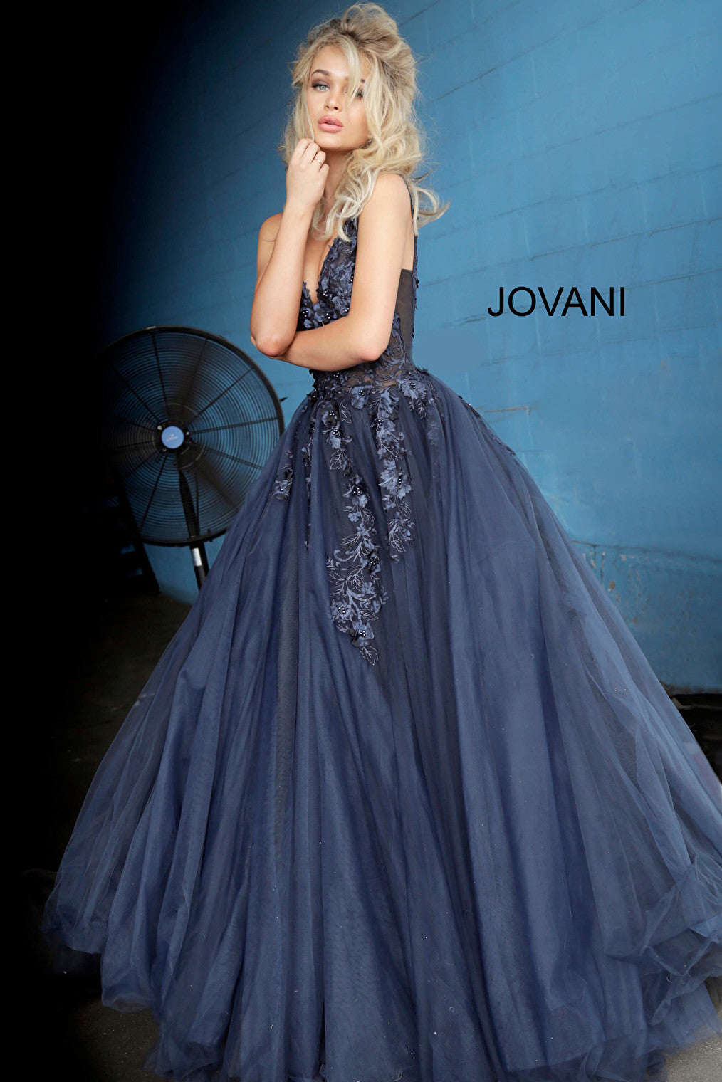 sleeveless prom ballgown 55634 side view