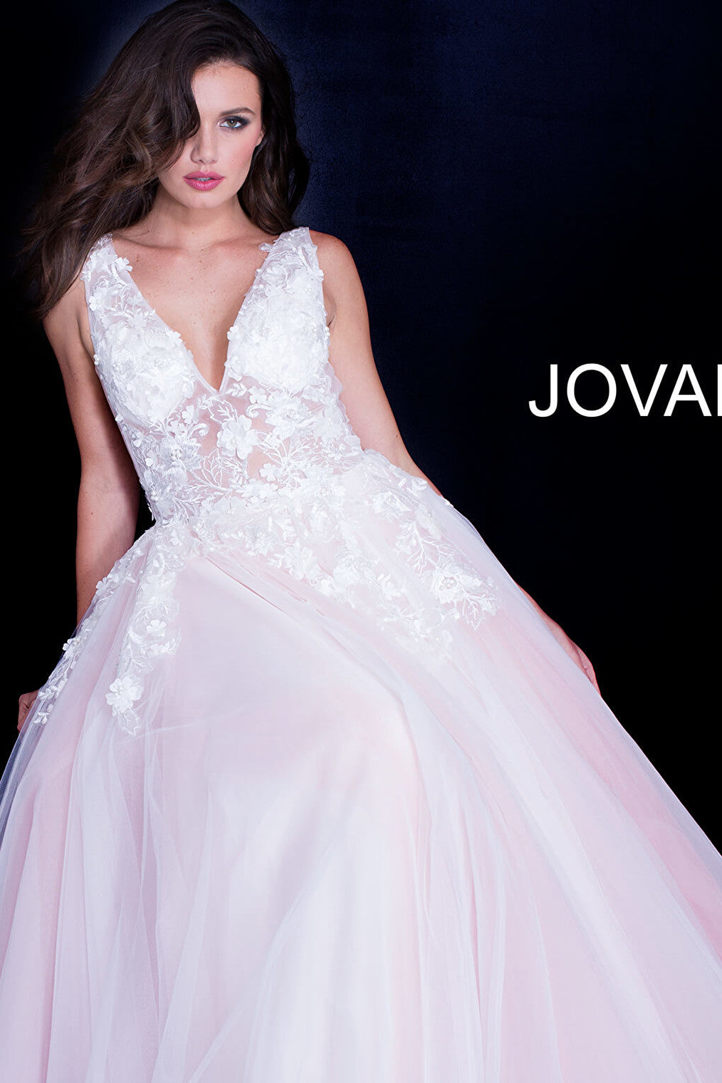jovani white floral prom dress Sequin Floral Prom Gown By Jovani 08255 8 / Ivory/Emerald (Green)