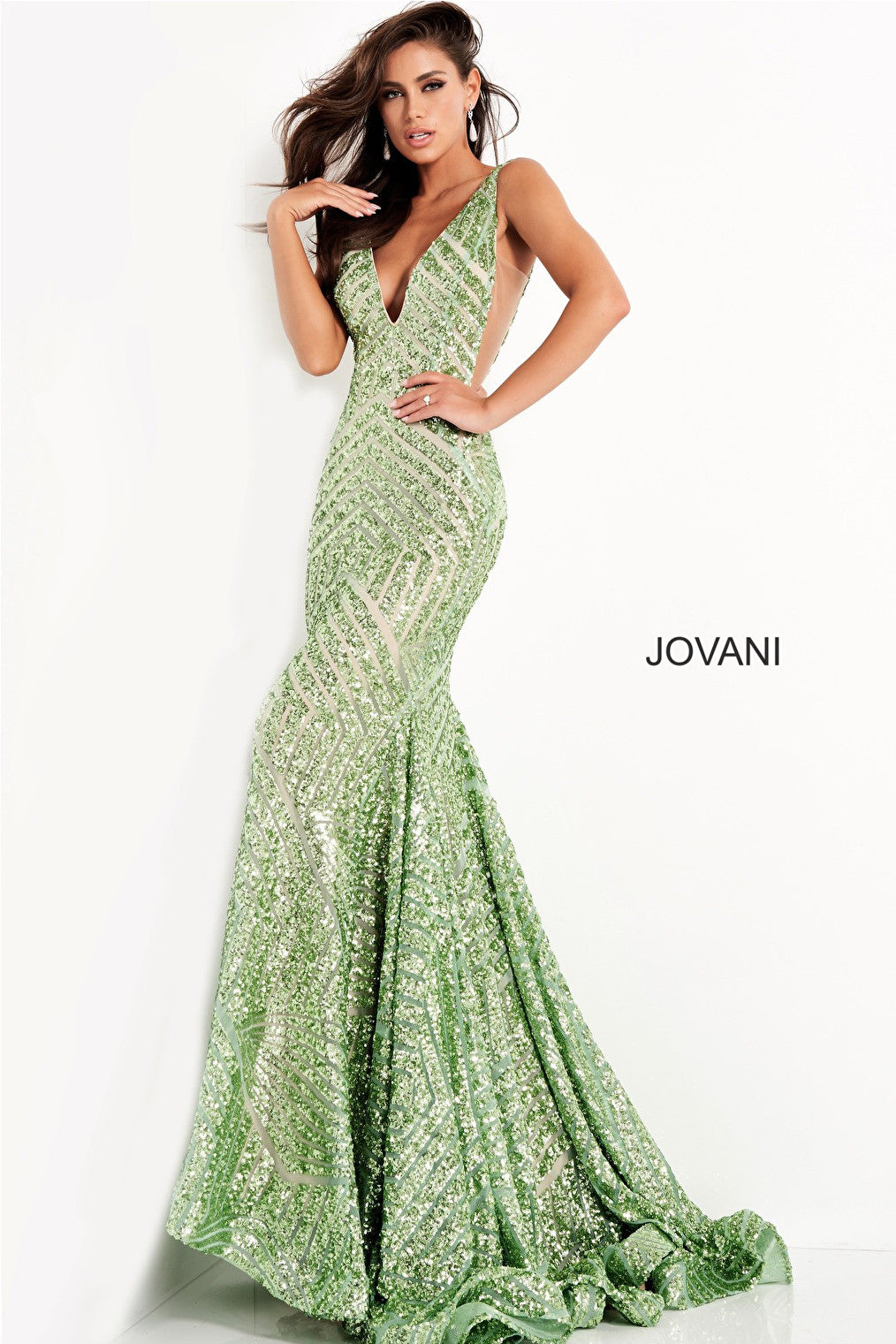 Pale green Jovani prom dress 59762
