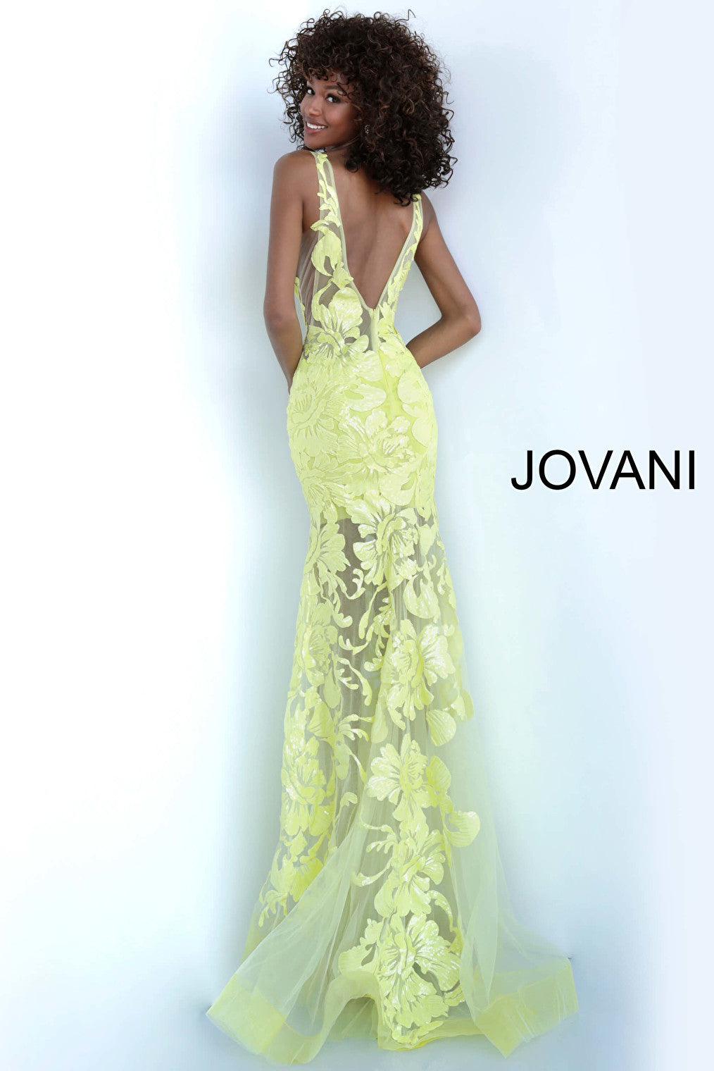 yellow prom dress 60283 back view