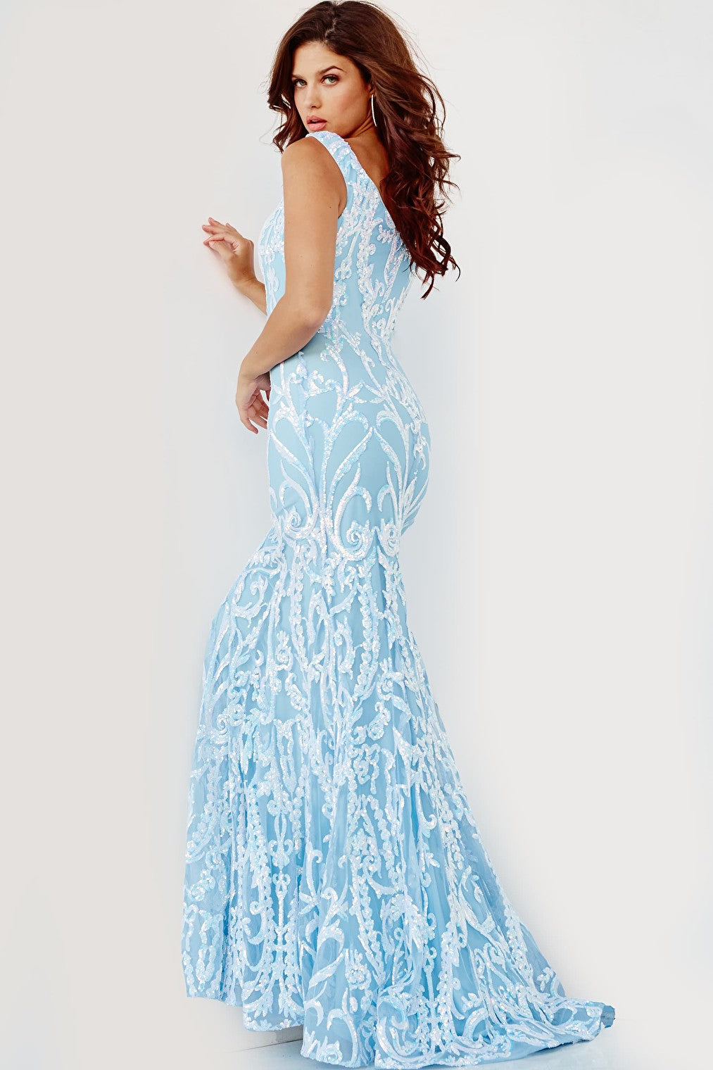 blue long prom dress 63349
