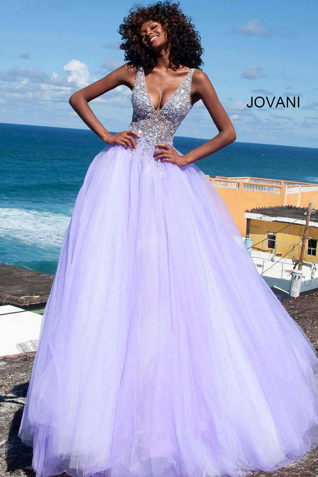 lilac jovani ballgown 65379