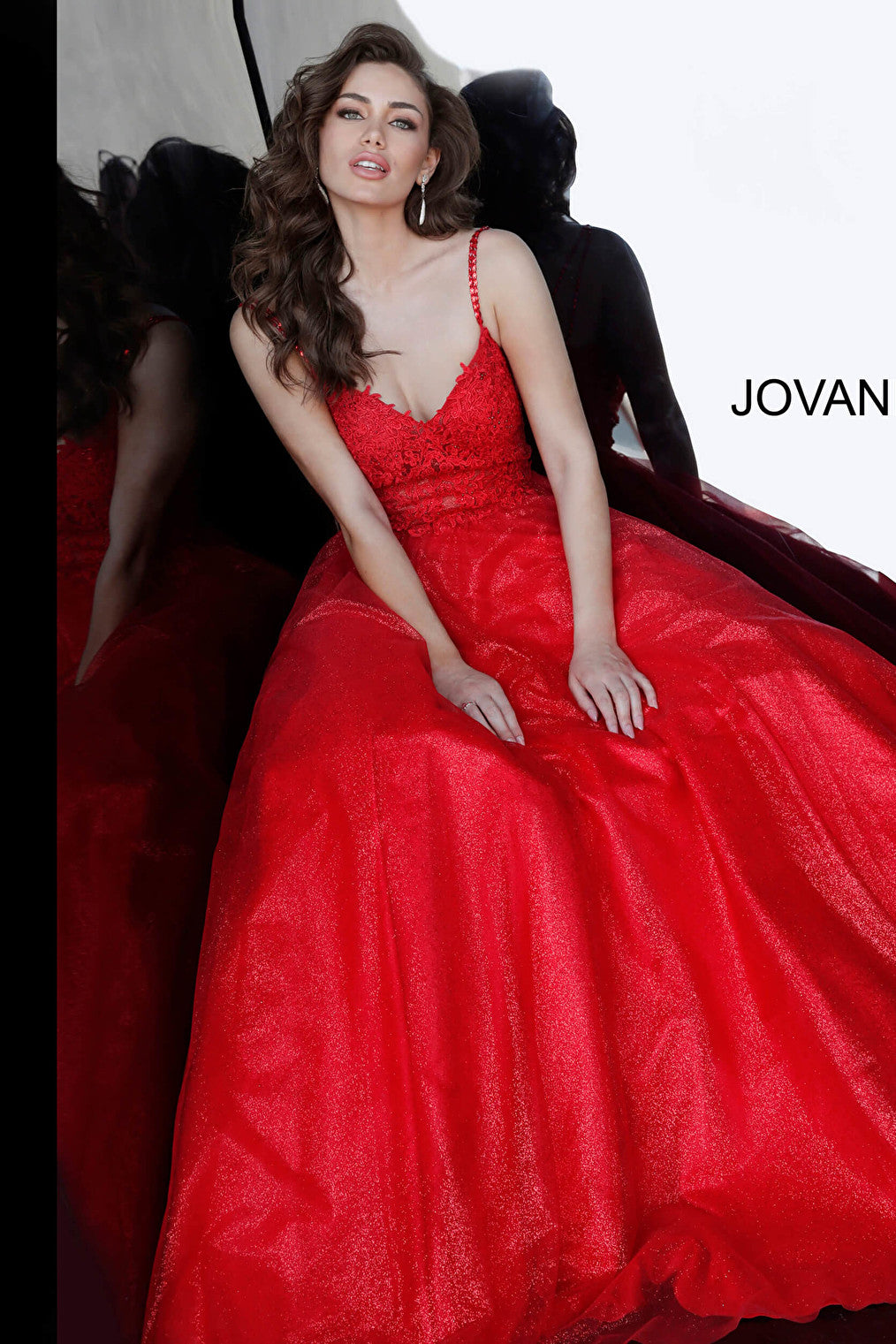 Red Jovani ballgown 67051