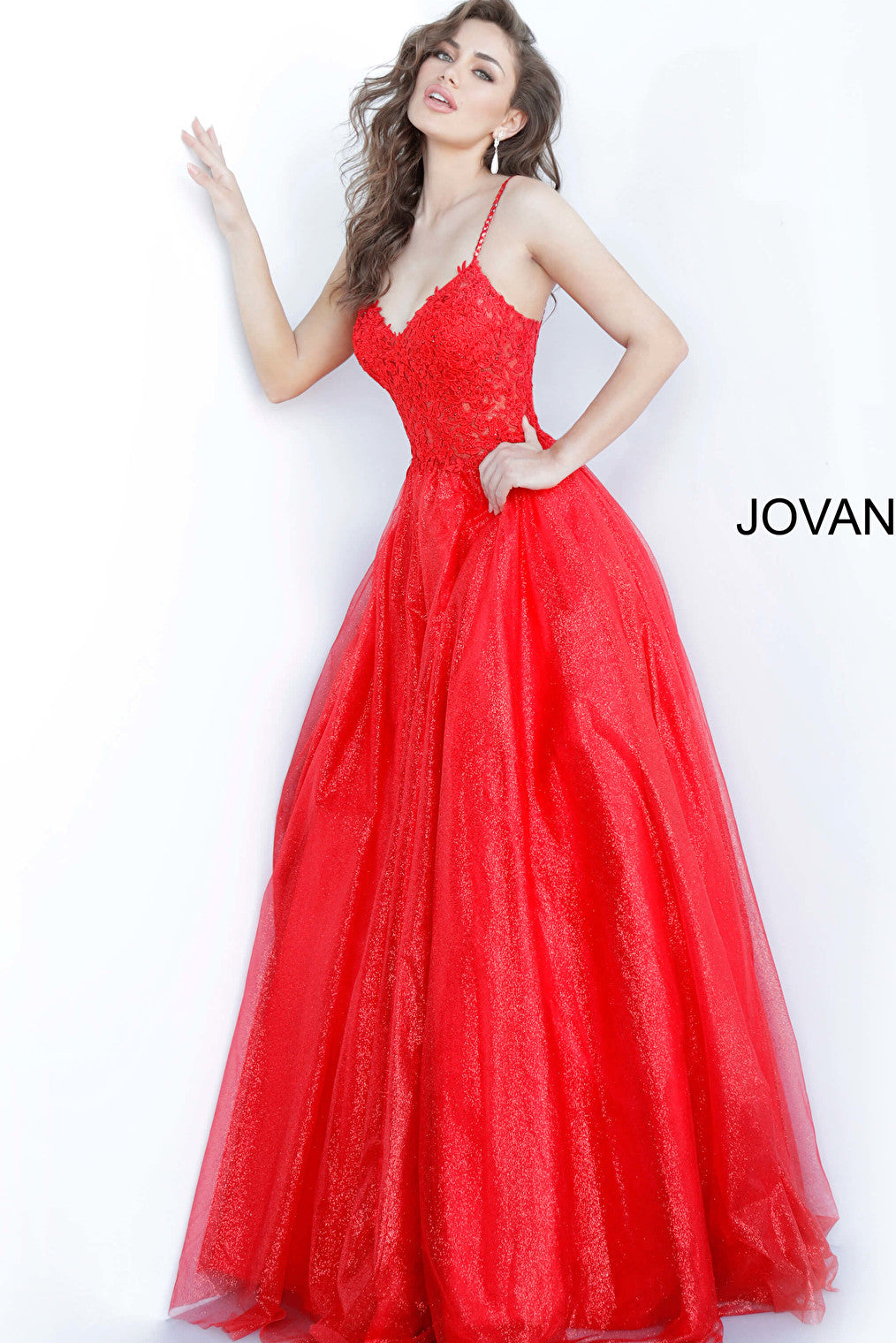 red embellished dress 67051