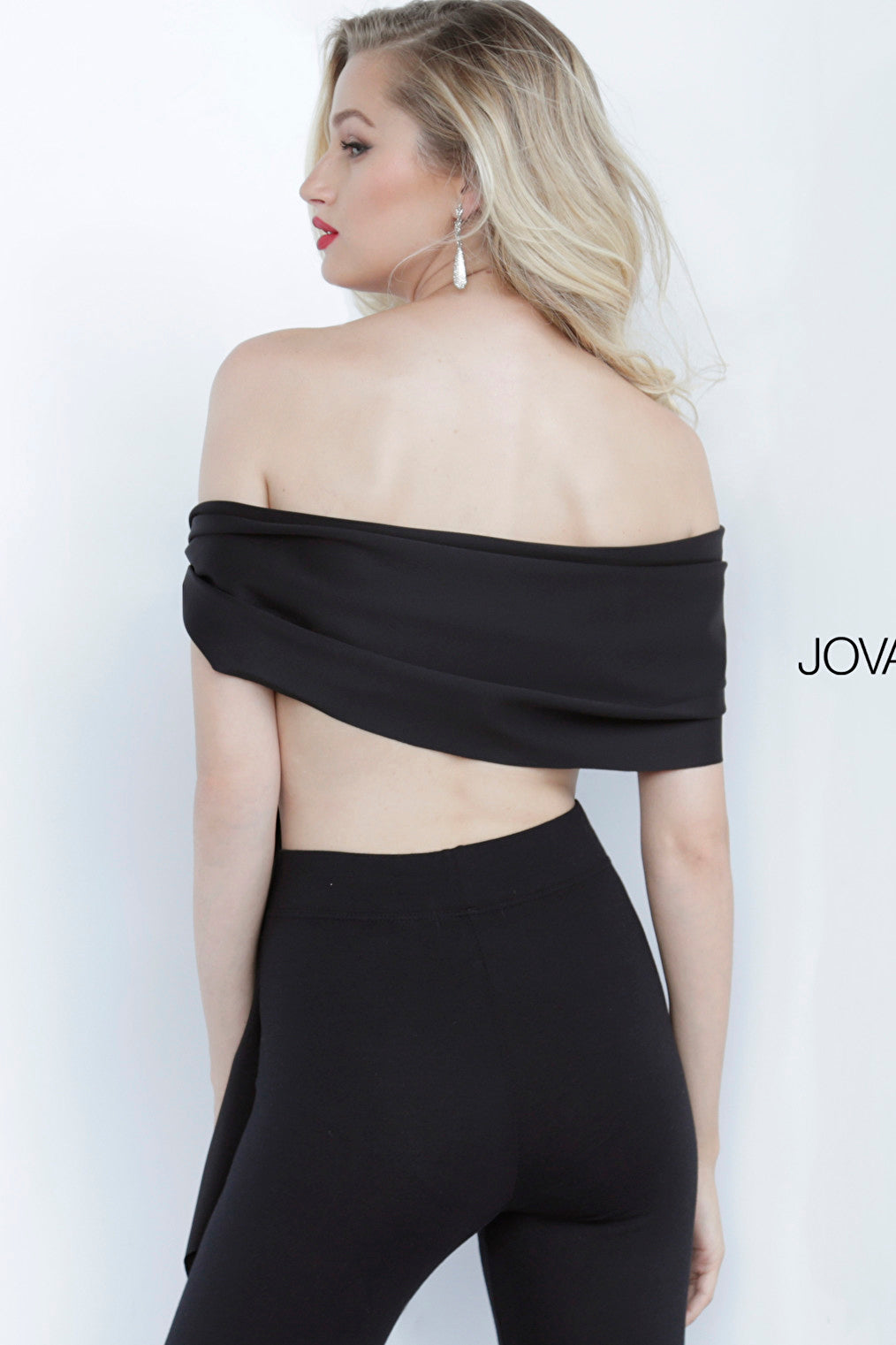 Black Jovani Off the Shoulder Wrap 68693