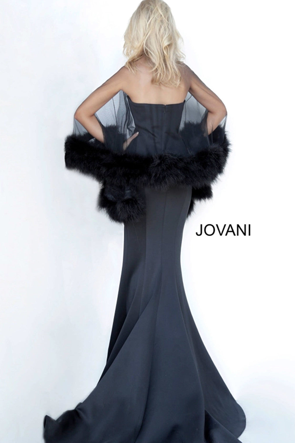 Black form fitting formal dress Jovani 1142