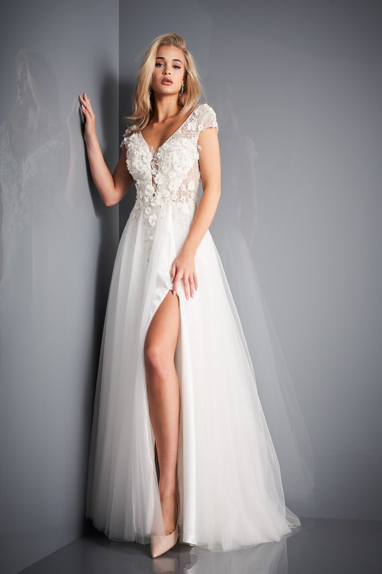 a line high slit wedding dress JB64168