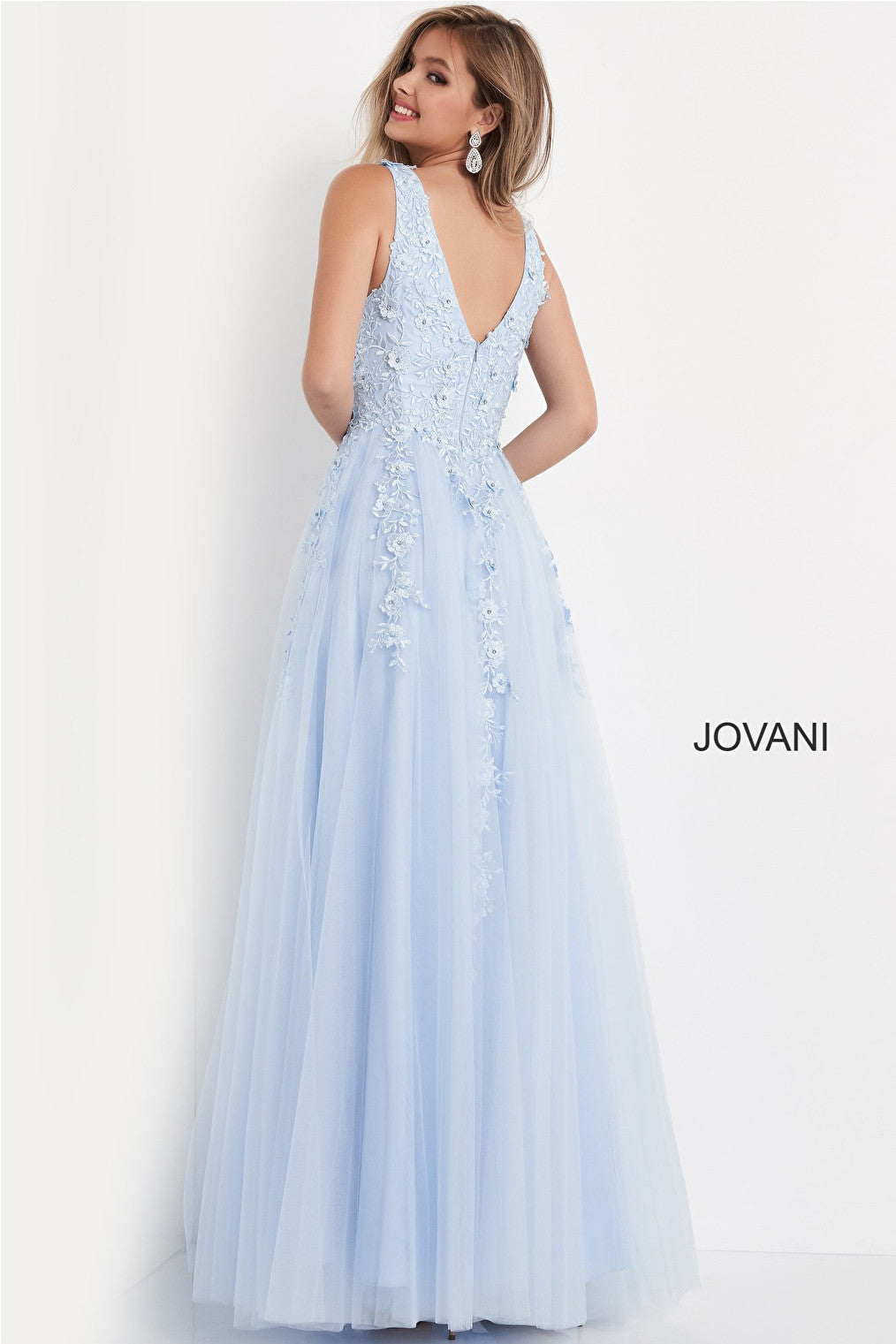 blue prom dress K00367