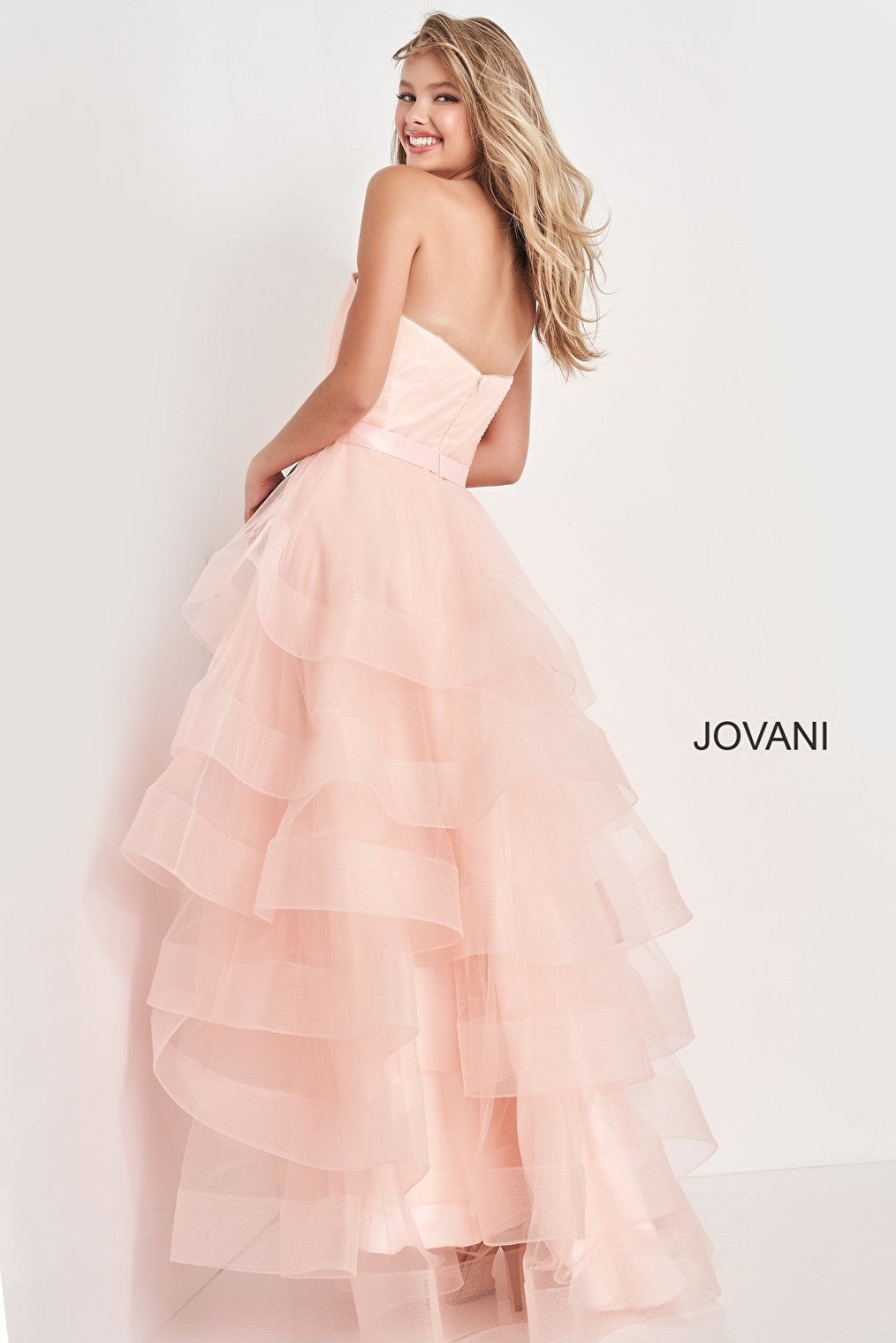 pink tiered dress K02442