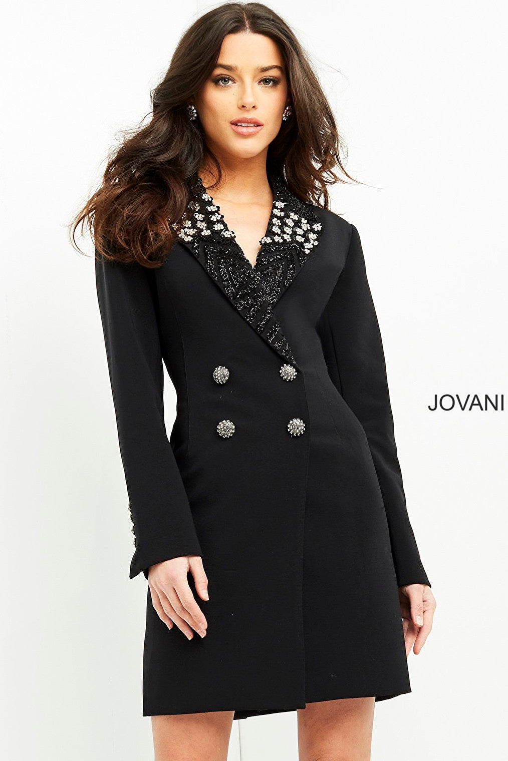 Black ready to wear blazer dress Jovani M03416