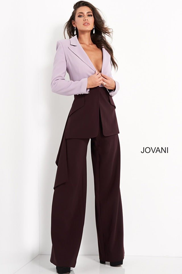 Purple Two Piece Contemporary Pantsuit M04268
