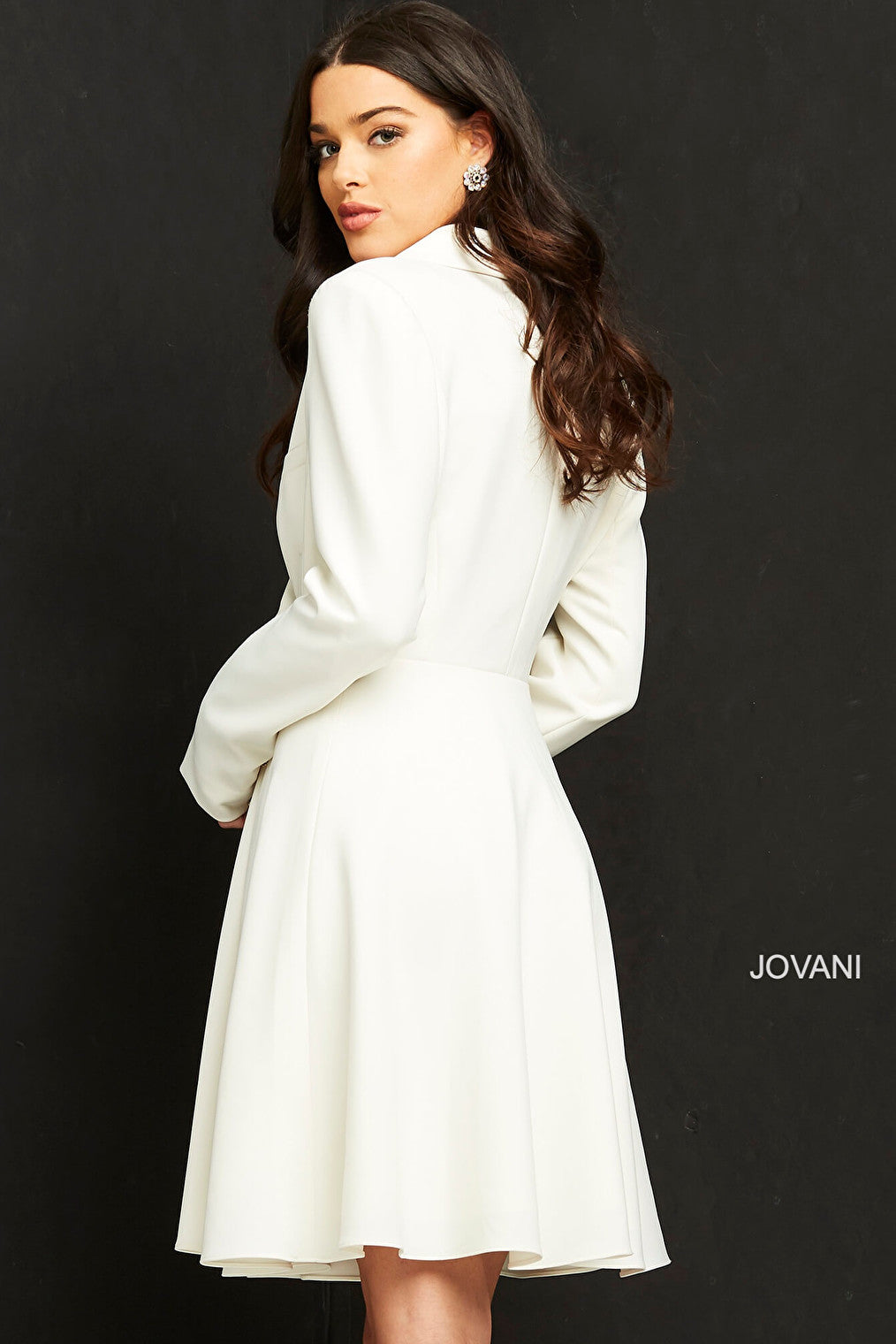 Off white long sleeve blazer dress M04302
