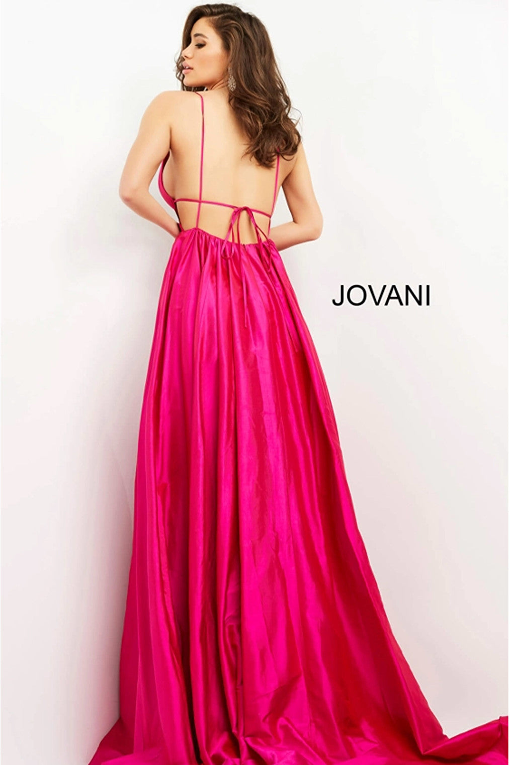 Fuchsia backless prom dress Jovani 06540