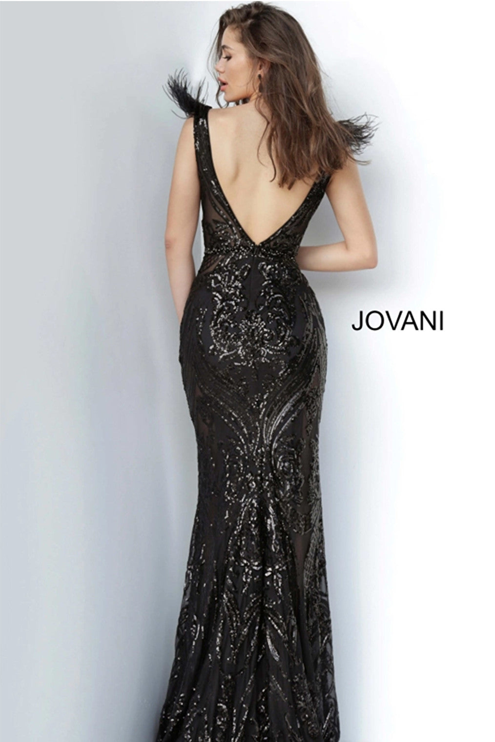 black V neck prom dress 3180